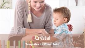  Presentation with building blocks - PPT layouts having boy playing with building block background and a coral colored foreground