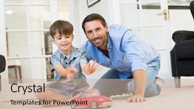 Presentation with police car flashing roof lights - Audience pleasing presentation consisting of boy playing with toy car backdrop and a soft green colored foreground