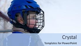  Presentation with hockey - Slides with boy plays hockey background and a light blue colored foreground