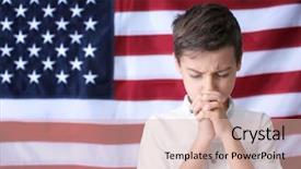  Presentation with american flag - Amazing slides having boy praying on american flag backdrop and a lemonade colored foreground