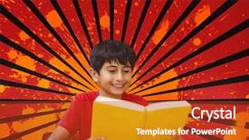  Presentation with orange and black backrgound - Slide deck featuring boy reading against red black background and a  colored foreground