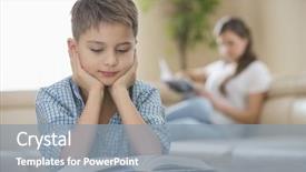  Presentation with reading - Presentation theme enhanced with boy reading book with mother background and a  colored foreground