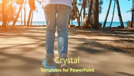  Presentation with outdoors - Theme enhanced with boy-riding-skateboard-outdoors background and a coral colored foreground