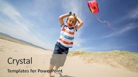  Presentation with flying - Slide set consisting of boy running and laughing flying background and a lemonade colored foreground