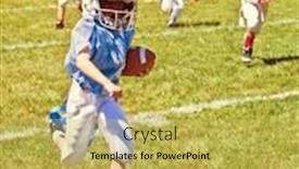  Presentation with american football - Amazing PPT layouts having boy-running-during-an-american backdrop and a yellow colored foreground