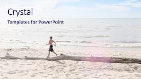  Presentation with running - PPT layouts enhanced with boy running on a piece background and a sky blue colored foreground