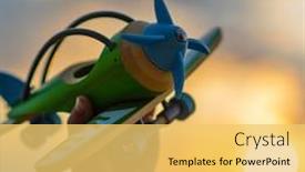  Presentation with wooden toy - Amazing PPT theme having boy-s-hand-holds backdrop and a yellow colored foreground