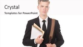  Presentation with college - Presentation theme featuring boy sad - studio portrait of teenage college background and a white colored foreground