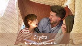  Presentation with scary - PPT layouts enhanced with boy-scares-father background and a coral colored foreground