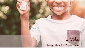  Presentation with inhaler - Colorful PPT theme enhanced with boy showing his asthma inhaler backdrop and a lemonade colored foreground