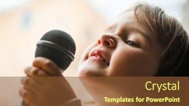  Presentation with home - Slide set having boy-singing-aline-at-home background and a tawny brown colored foreground
