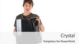  Presentation with accordion - PPT theme consisting of boy sings and plays accordion background and a white colored foreground