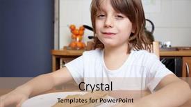  Presentation with eat - Amazing PPT layouts having bad taste - boy sits at kitchen table backdrop and a coral colored foreground