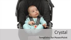  Presentation with car seat - Colorful presentation theme enhanced with boy sitting in car seat backdrop and a light gray colored foreground