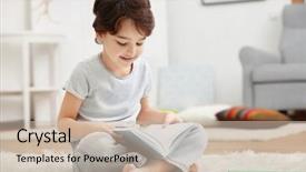  Presentation with carpet tiles design - PPT layouts consisting of boy sitting on the carpet background and a  colored foreground