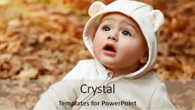  Presentation with banana stem tree and leaf - Colorful slides enhanced with boy sitting on the ground backdrop and a soft green colored foreground