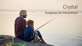  Presentation with calm - Beautiful PPT theme featuring calm waters of blue backdrop and a lemonade colored foreground