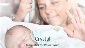  Presentation with incubator baby - Audience pleasing presentation consisting of boy sleeping in a incubator backdrop and a sky blue colored foreground