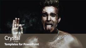  Presentation with antisocial - PPT layouts featuring boy smoking cigarette rocker punk background and a gray colored foreground