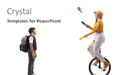  Presentation with juggling - Presentation design consisting of boy-standing-and-watching background and a white colored foreground