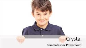  Presentation with blank - Beautiful presentation theme featuring boy standing behind a blank backdrop and a white colored foreground