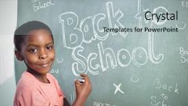  Presentation with doodle - Amazing PPT layouts having boy standing by greenboard backdrop and a light gray colored foreground