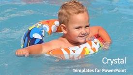  Presentation with swimming - Slide deck consisting of boy swimming in a life background and a  colored foreground