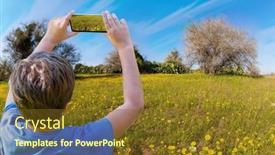  Presentation with sun desert - Presentation consisting of boy-takes-pictures-of-flowers background and a tawny brown colored foreground