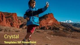  Presentation with selfie - PPT layouts featuring boy-taking-a-selfie background and a  colored foreground