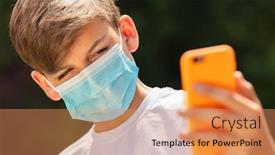  Presentation with child teen - PPT theme having boy-teenager-teen-male-child background and a coral colored foreground