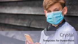  Presentation with child teen - Colorful presentation enhanced with boy-teenager-teen-male-child backdrop and a light blue colored foreground