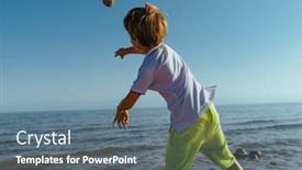  Presentation with stone - Presentation featuring boy-throwing-stone and a gray colored foreground