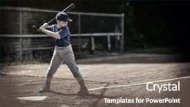  Presentation with baseball - Theme with boy up to bat background and a gray colored foreground