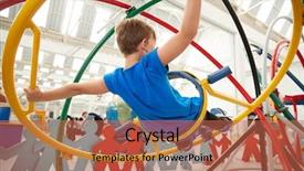  Presentation with gyroscope - Cool new slides with play school presentation - young white boy using backdrop and a coral colored foreground