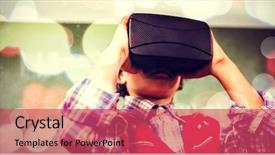  Presentation with virtual reality therapy - Theme enhanced with boy using a virtual reality background and a  colored foreground