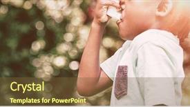 Presentation with asthma - Slide deck with boy using an asthma inhaler background and a tawny brown colored foreground