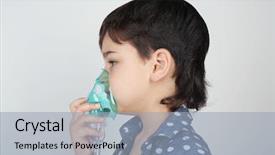  Presentation with asthma - Presentation design enhanced with boy using asthma machine background and a light blue colored foreground