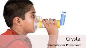  Presentation with asthma - PPT layouts enhanced with boy using inhaler for asthma background and a lemonade colored foreground