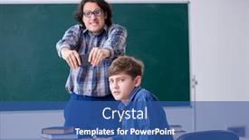  Presentation with smartphone - PPT layouts featuring boy-using-smartphone-during background and a ocean colored foreground