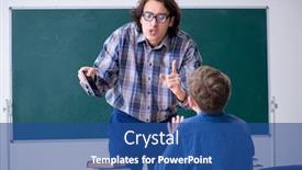  Presentation with smartphone - Colorful slide set enhanced with boy-using-smartphone-during backdrop and a ocean colored foreground