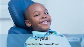  Presentation with waiting - Slide deck featuring boy waiting for a dental background and a light blue colored foreground