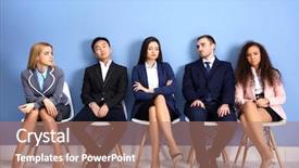  Presentation with young people diversity - PPT layouts with boy waiting girl - young people sitting background and a coral colored foreground