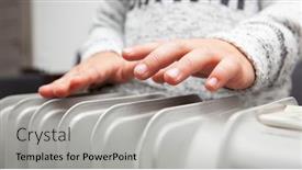  Presentation with electric - Beautiful slide deck featuring boy-warms-hands-above backdrop and a light gray colored foreground