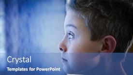  Presentation with television watching - Presentation design consisting of boy-watching-television-screen-focus background and a teal colored foreground