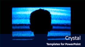  Presentation with television watching - Cool new presentation theme with boy watching television with noise backdrop and a navy blue colored foreground