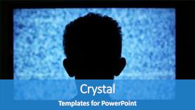  Presentation with television watching - Cool new presentation design with boy watching television with noise backdrop and a teal colored foreground