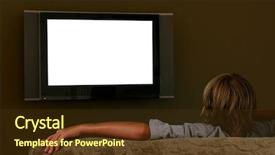  Presentation with television watching - Theme having tv viewing - boy watching wide-screen television background and a tawny brown colored foreground