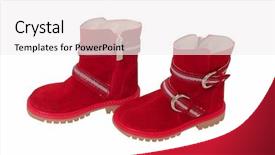  Presentation with boot camp boots - Slide set featuring boy wearing dress - red boots background and a white colored foreground