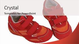  Presentation with shoes - PPT theme consisting of boy wearing dress - red shoes background and a light gray colored foreground