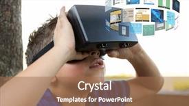  Presentation with interface - Audience pleasing slide set consisting of boy wearing vr virtual backdrop and a coral colored foreground